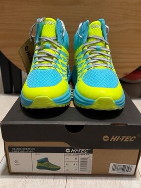 Hi-Tec Demolisher Mens Lime Punch/Turquoise Trail Shoes
